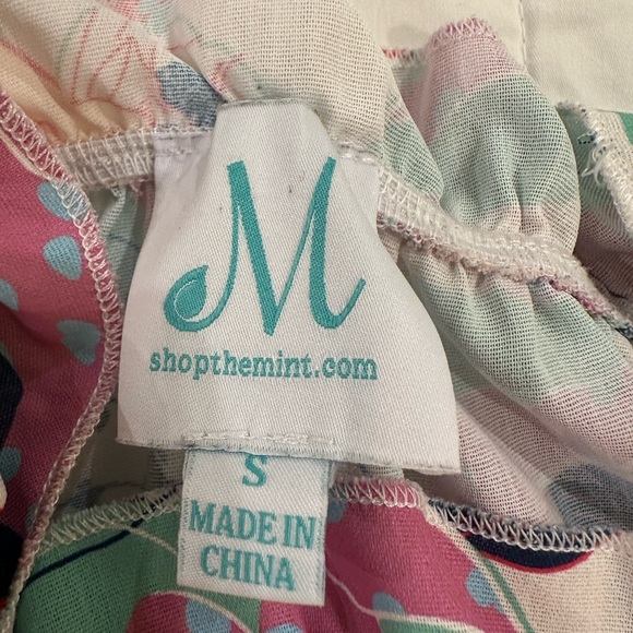 The Mint Floral Blouse Pink Blue Pastel Retro Mod Flower Print Size S - Picture 2 of 5